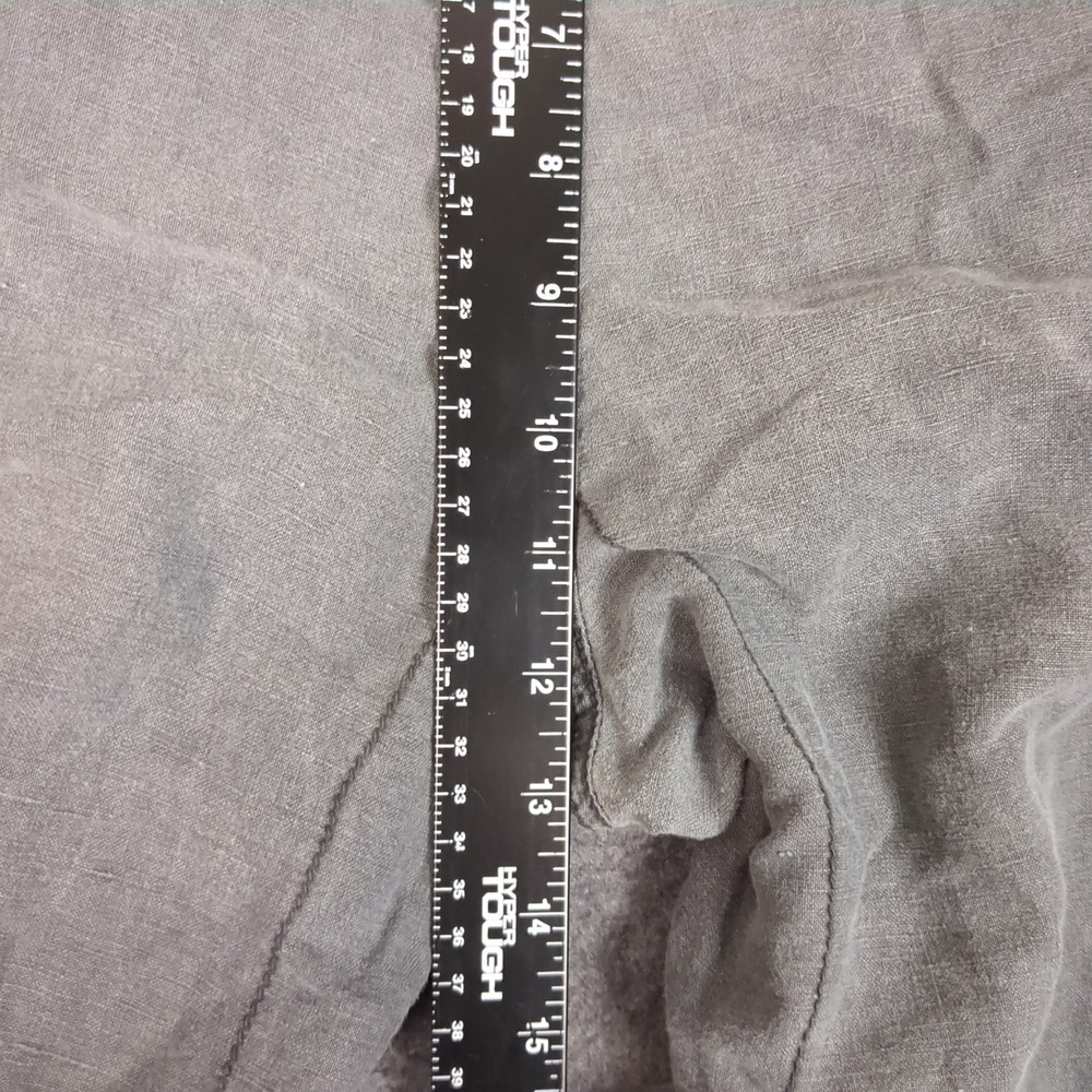 American Eagle Gray Linen Blend Jogger Pants Womens 12 Short Utility Zip Cuff - Picture 13 of 15